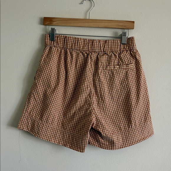 Everlane Light Brown and White Gingham High-Waist Women's Shorts Size 4 - Picture 7 of 9